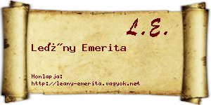 Leány Emerita névjegykártya